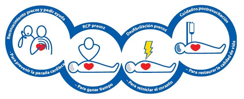 Los pasos de la cadena de supervivencia